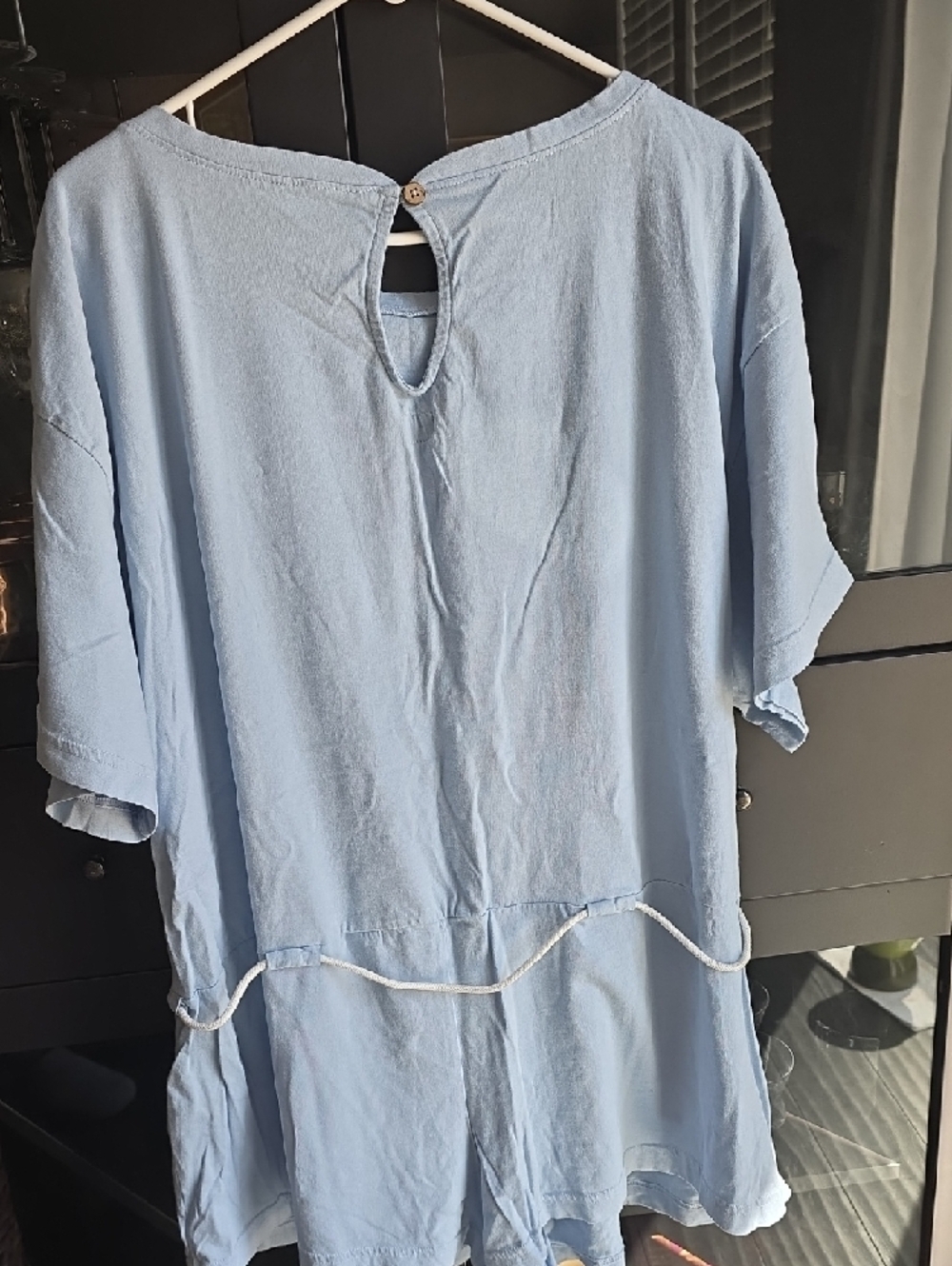 Free People "Free-est" Monet Light Blue Short Sleeve  Romper - Picture 2 of 4